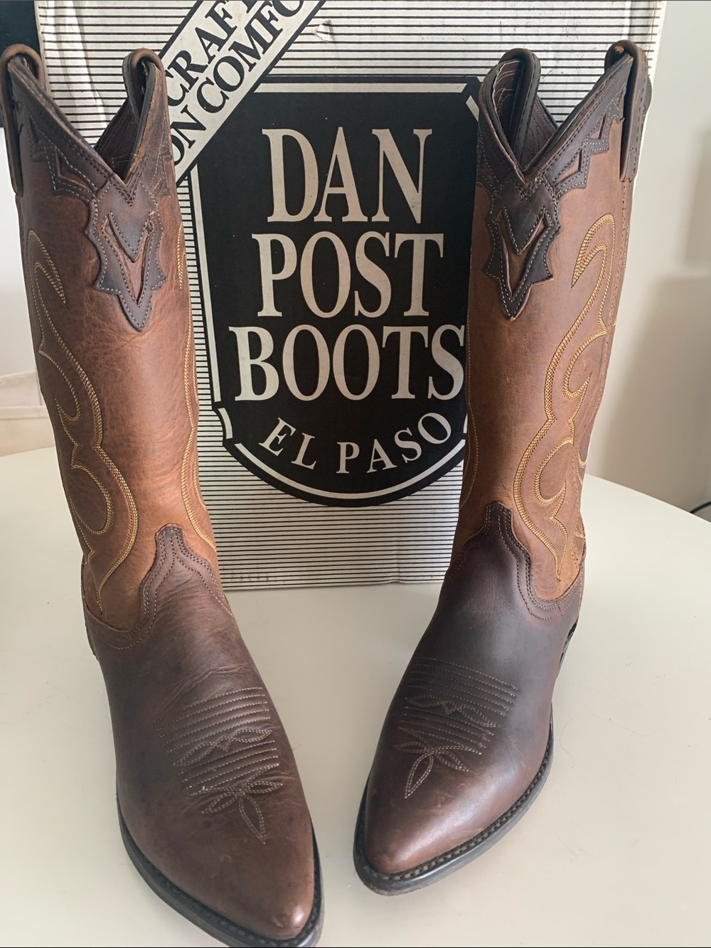 Dan Post Vintage 1995 Gaucho CrazyHorse Leather Made in USA Cowgirl Boots sz 7